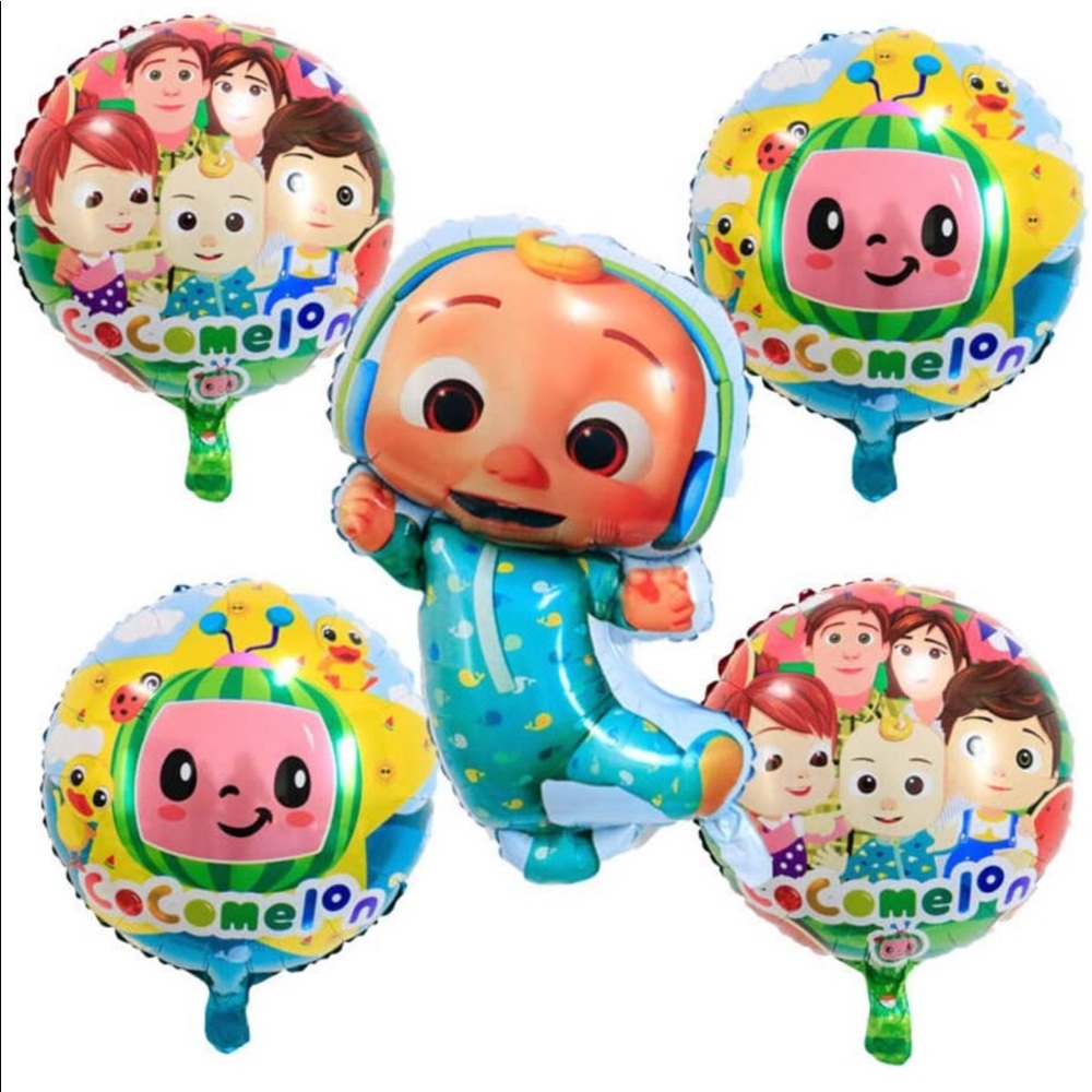 3 5pack cocomelon balloons party decorations